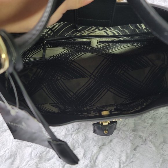 NWT London Fog Brown & Black Snakeskin-Embossed Lilah Hobo - Picture 9 of 11